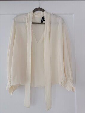 Theory Bow Blouse Size Small